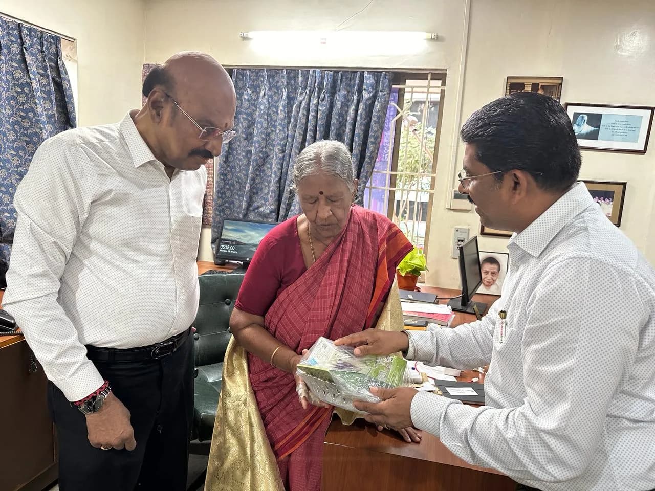 A MiracleTree product being presented to a visitor