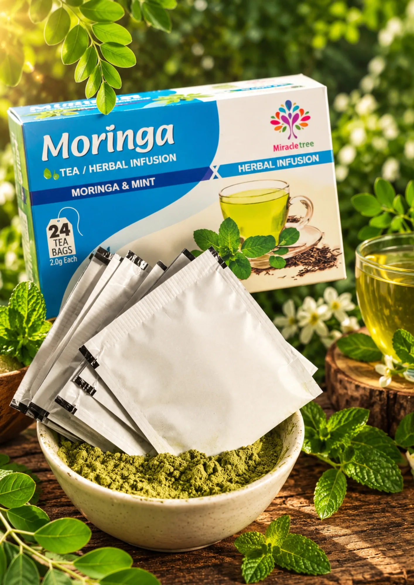 Moringa with Peppermint Herbal Tea